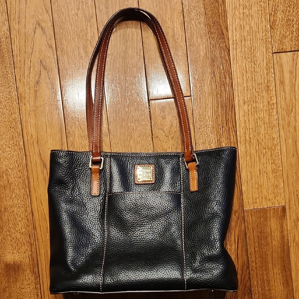 Dooney & Bourke Black and Brown Leather Tote